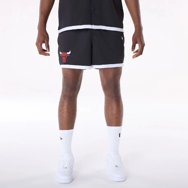 Comfortable Sweat Shorts-Chicago Bulls NBA Team Logo Black Shorts