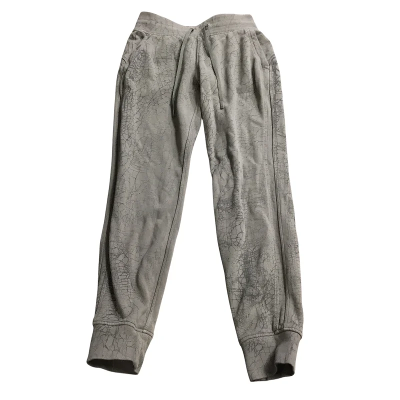 Graphic Print Sweatpants-Athletic Pants By Lululemon In Grey, Size: 4