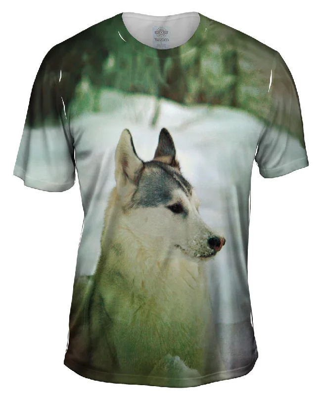 Abstract Art T-Shirt-Siberian Husky Snow