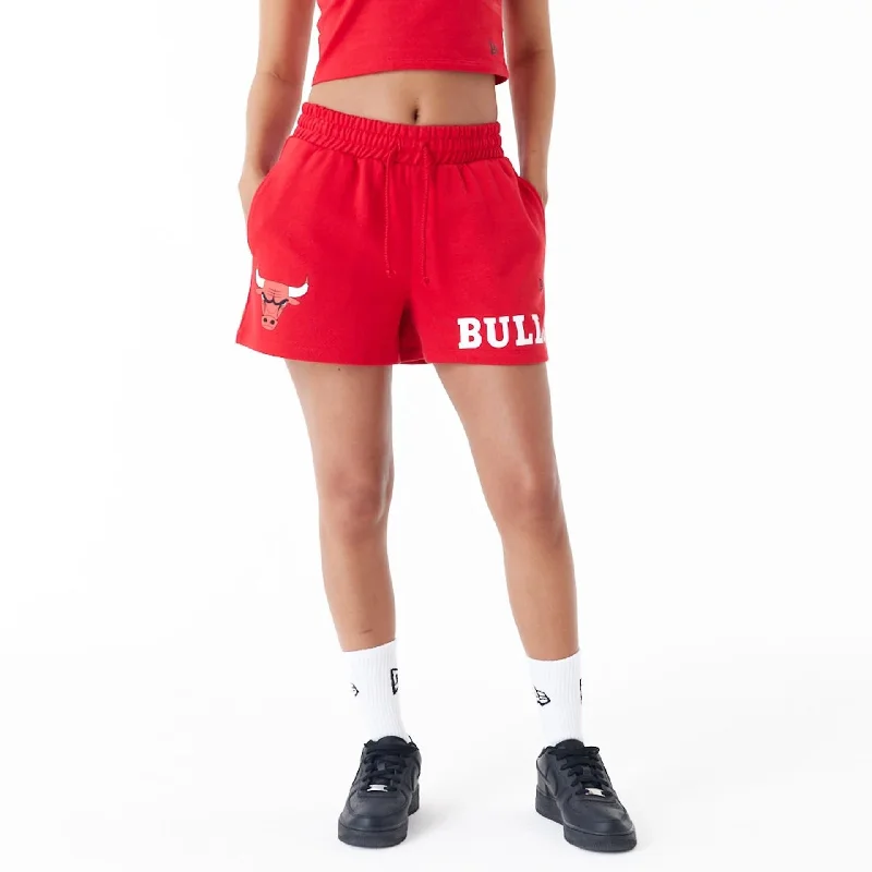 Summer Beach Shorts-Chicago Bulls Womens NBA Team Logo Red Shorts