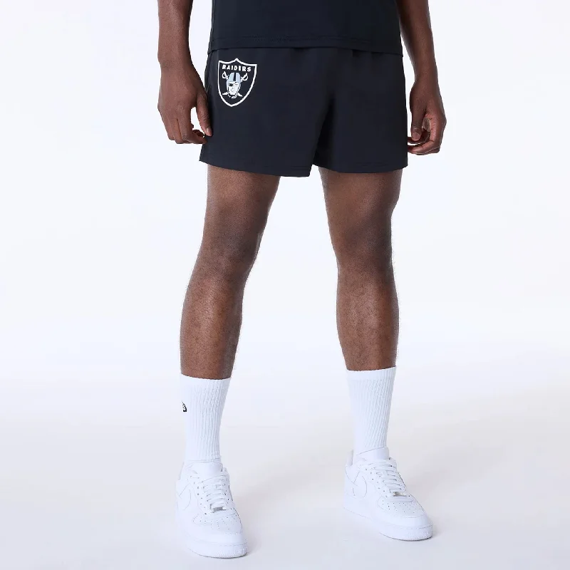 Summer Active Shorts-Las Vegas Raiders NFL Essentials Black Shorts