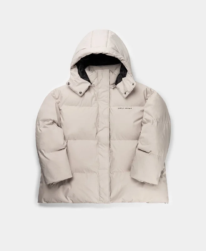 Lightweight Parka Jacket-Nacreous Clouds Beige Nicole Puffer