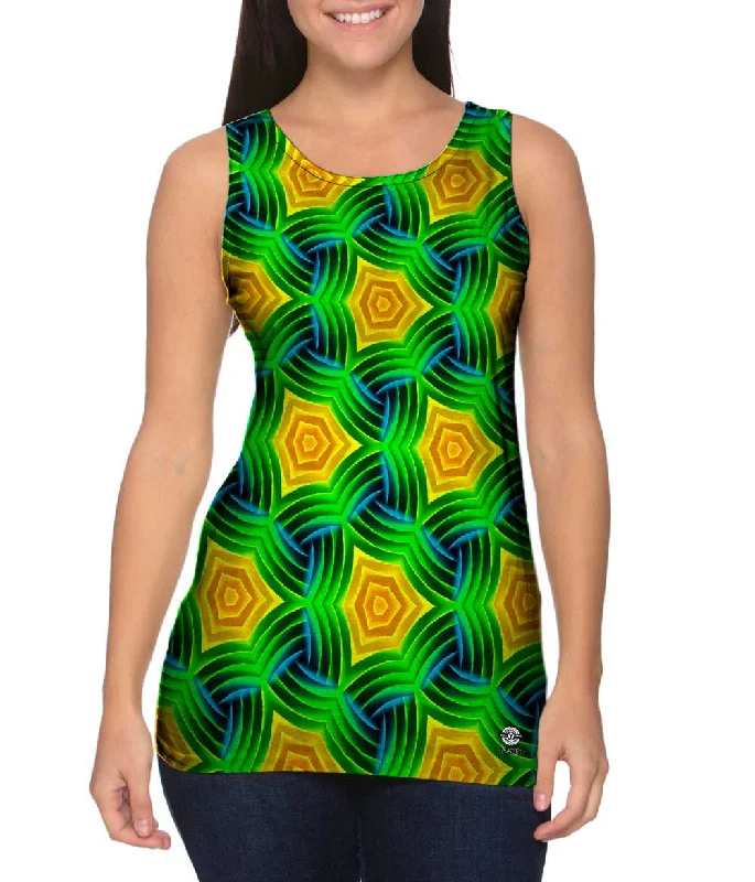 Trendy Racerback Vest-Morning Vibes Pattern