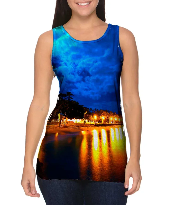 Relaxed Fit Tank-Moonlit Beach