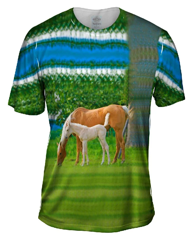 Movie Quote T-Shirt-Misty Horses Grazing