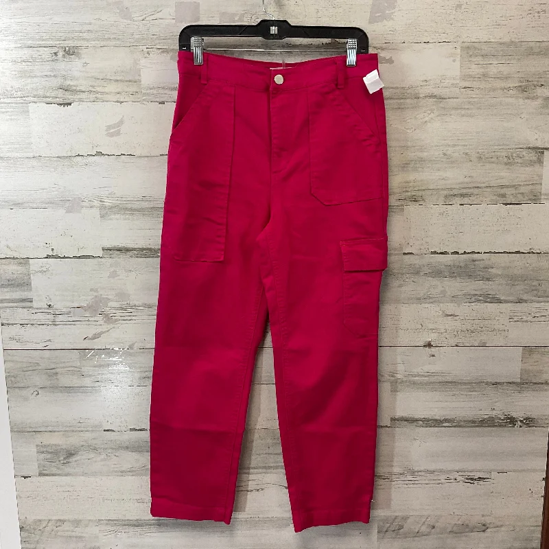 Summer Linen Pants-Pants Cargo & Utility By Risen In Pink, Size: 8