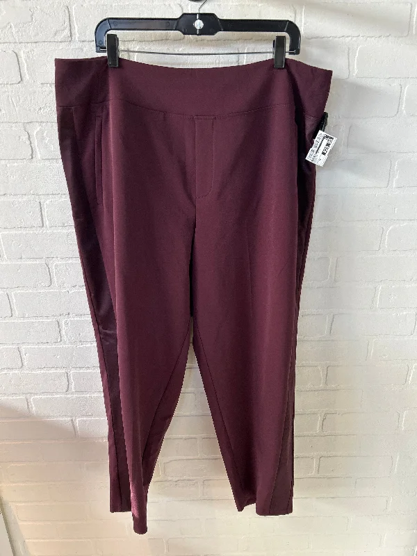 Button Fly Pants-Athletic Pants By Athleta In Maroon, Size: 18