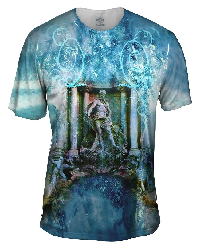 Retro Print T-Shirt-Pietro Bacci - "Trevi Fountain/ Oceanus"