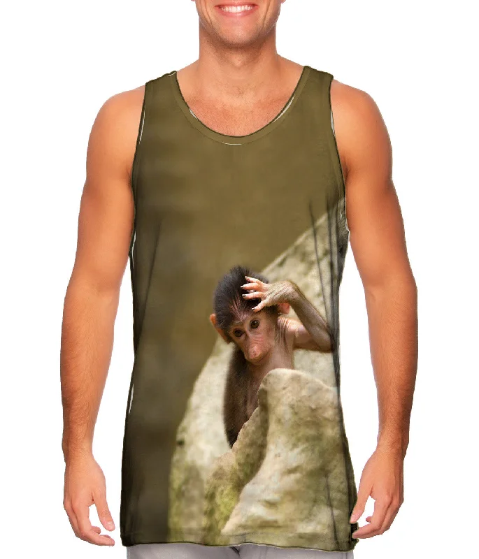 Minimalist Tank Top-Oy What A Long Day Monkey Hamadry Babbon