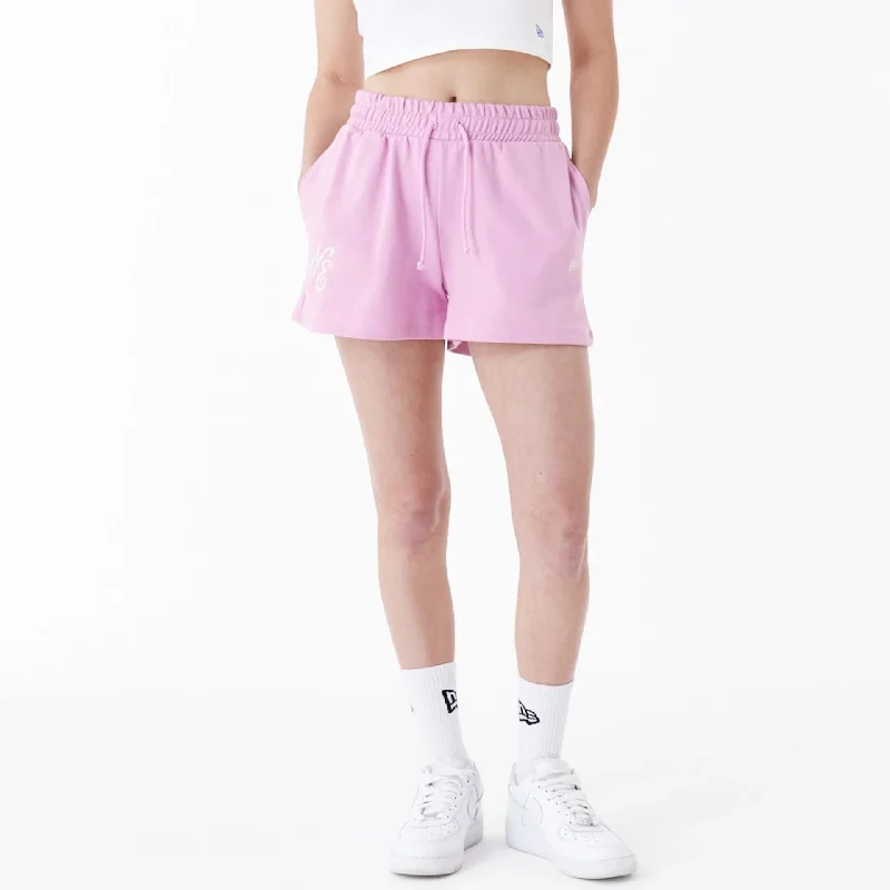 Athletic Tech Shorts-New Era Pink Womens Sweat Shorts