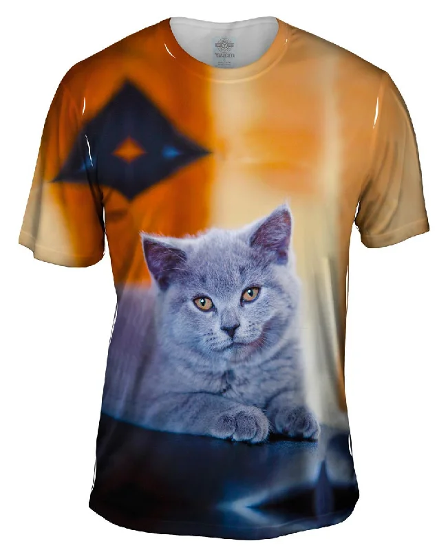 Fitness T-Shirt-Purple Cat