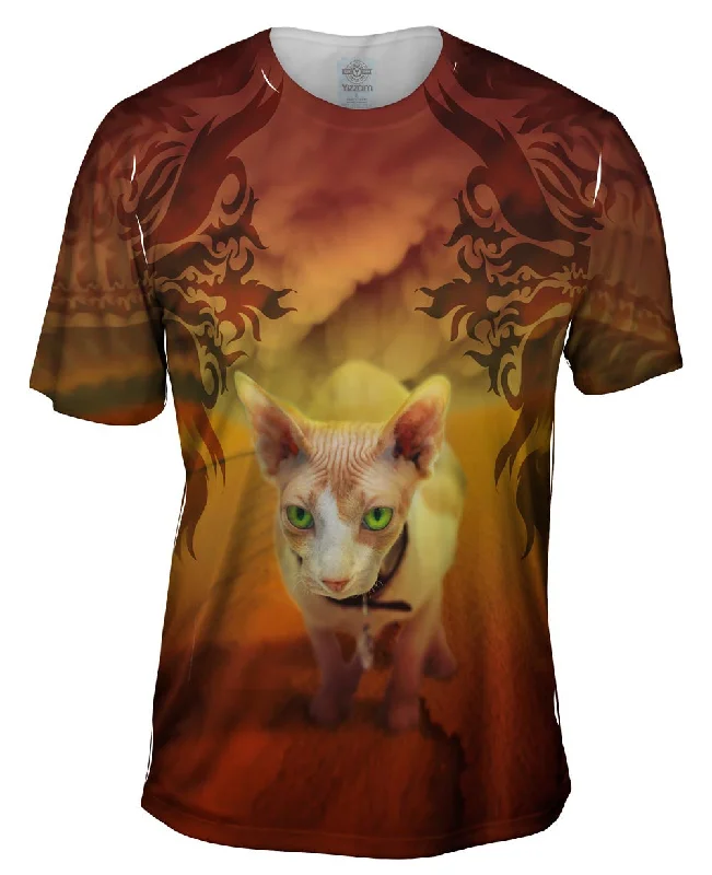 Custom Graphic T-Shirt-Sandstorm Sphinx Kitten