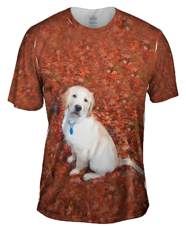 Motivational Quote T-Shirt-Golden Lab Enjoys Fall