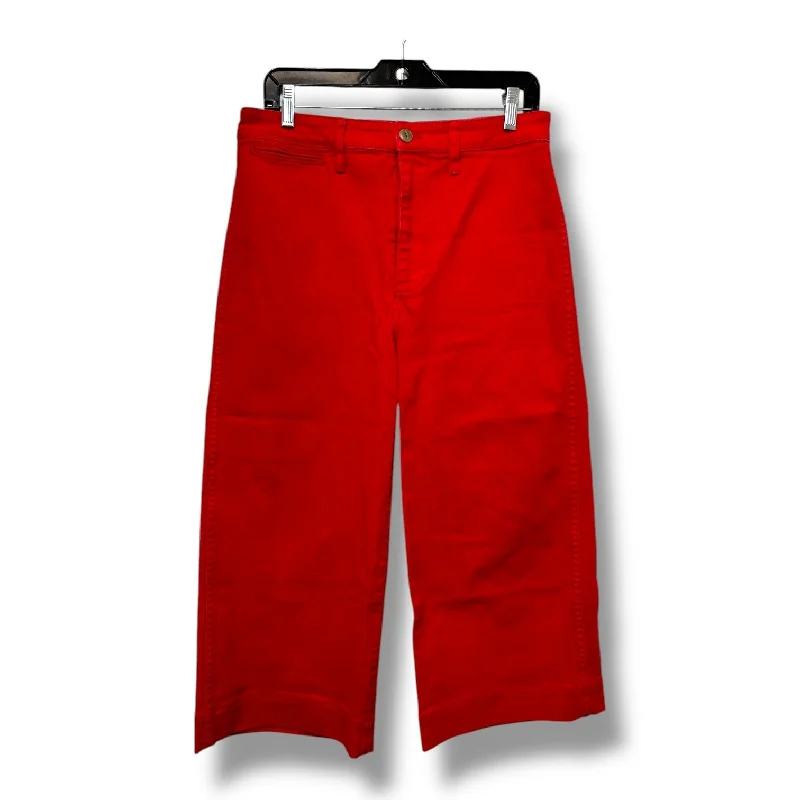 Stretch Chino Pants-Pants Cropped By Madewell In Red, Size: 8