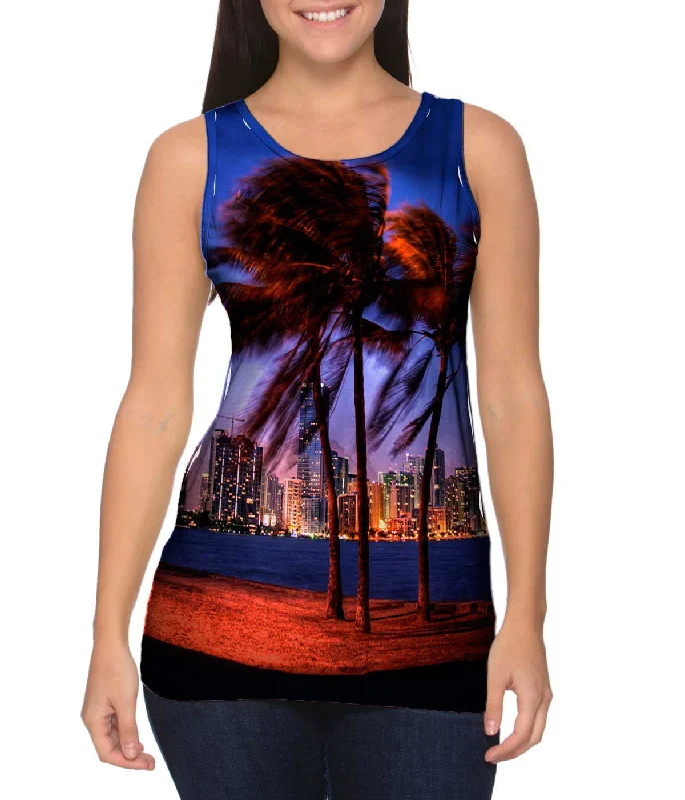 Classic Ribbed Tank-Miami Skyline