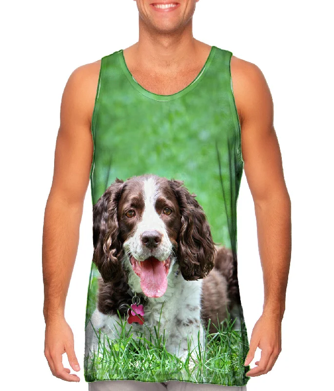 Muscle Fit Vest-Outgoing Cocker Spaniel In Garden