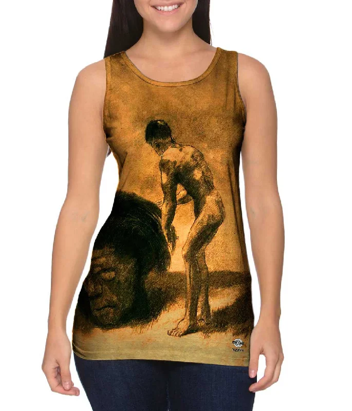 Trendy Racerback Vest-Odilon Redon - "David And Goliath" (1875)