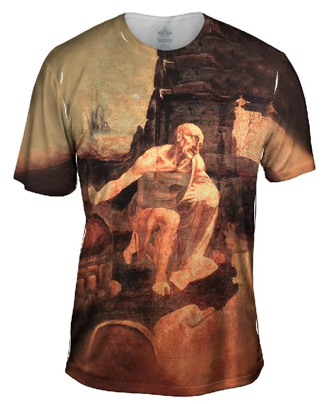 Art Print T-Shirt-Leonardo Da Vinci - "St Jerome In The Wilderness" (1480)