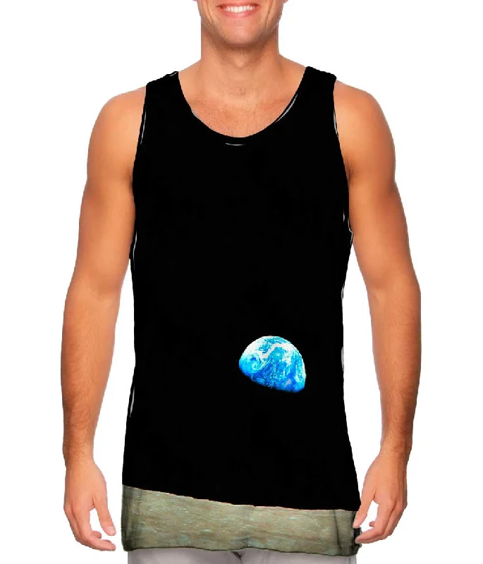 Sleeveless Workout Shirt-NASA Apollo 8 Earthrise From Space