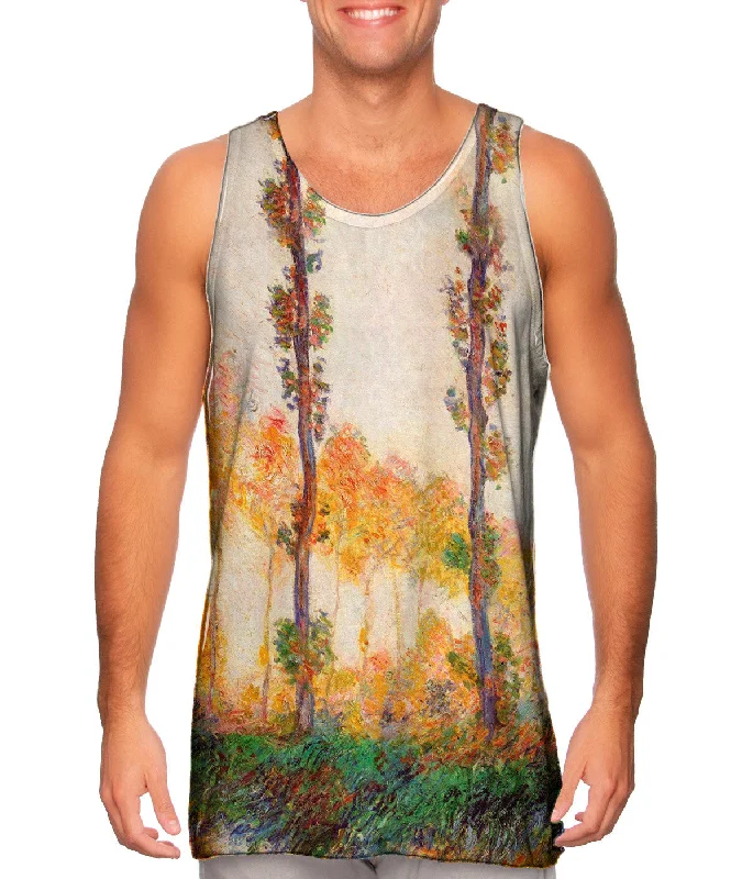 Custom Print Sleeveless Top-Monet -"Poplars in Autumn" (1891)