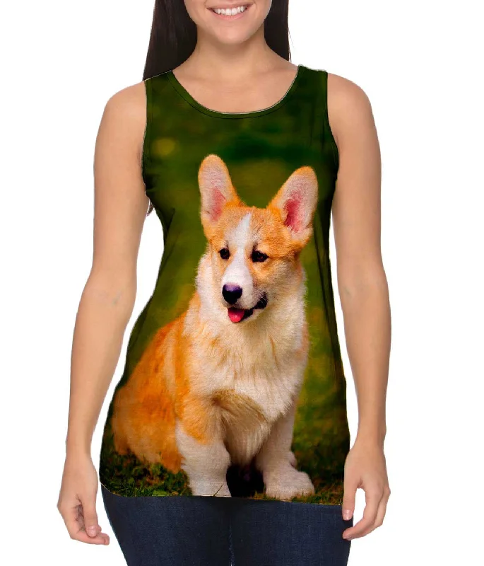 Casual Street Tank-Pembroke Welsh Corgi Puppy