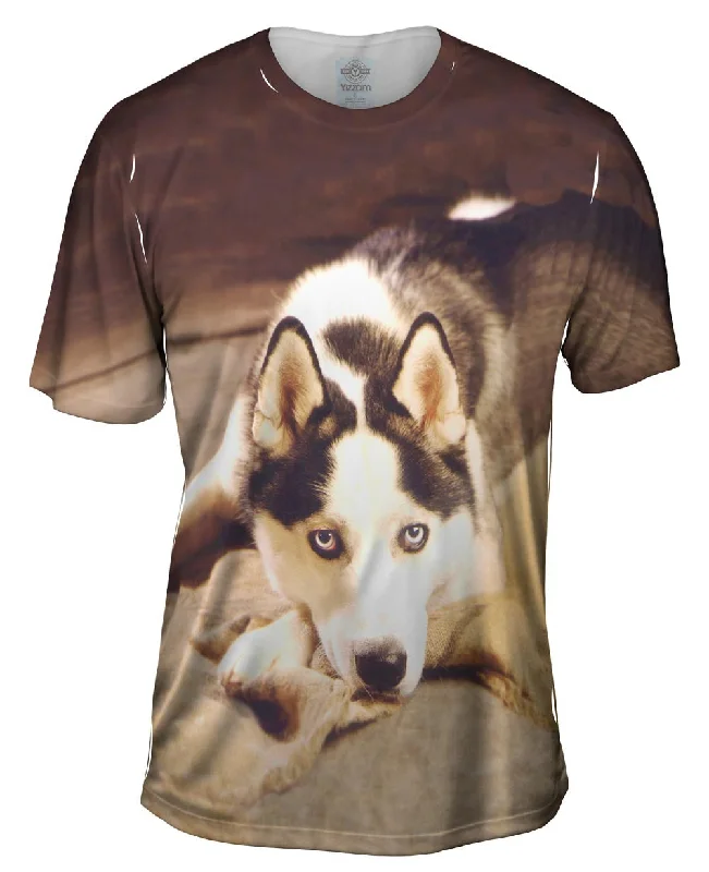 Ocean Graphic T-Shirt-Serious Husky