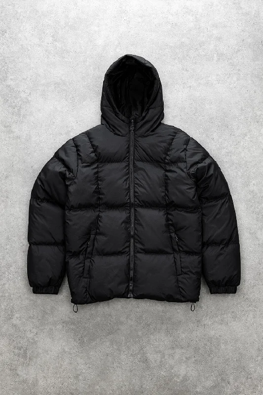 Long Puffer Jacket-Raptor Tech Puffer Jacket - Black