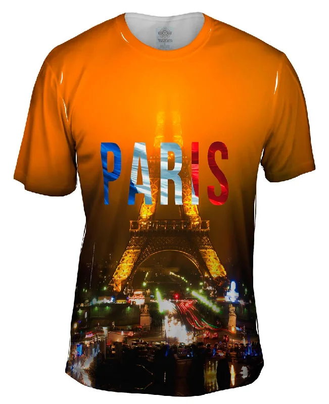 Custom Printed T-Shirt-Paris Pride Eiffel Tower At Night