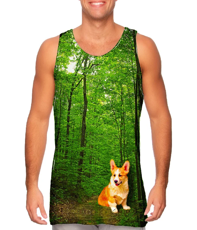 Sports Team Tank-Orange White Yorkie Forest