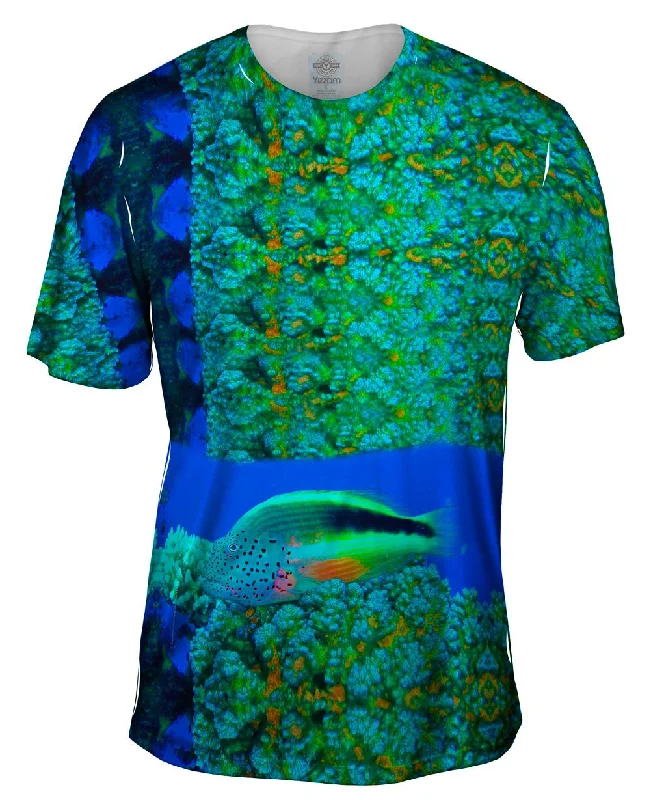 Ocean Graphic T-Shirt-Hawksbill Turtle Swimming Underwater