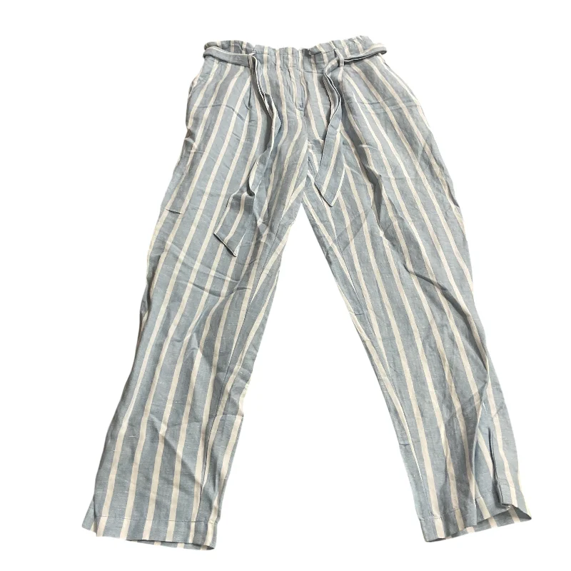 Comfortable Denim Joggers-Pants Linen By Loft In Striped Pattern, Size: Xs