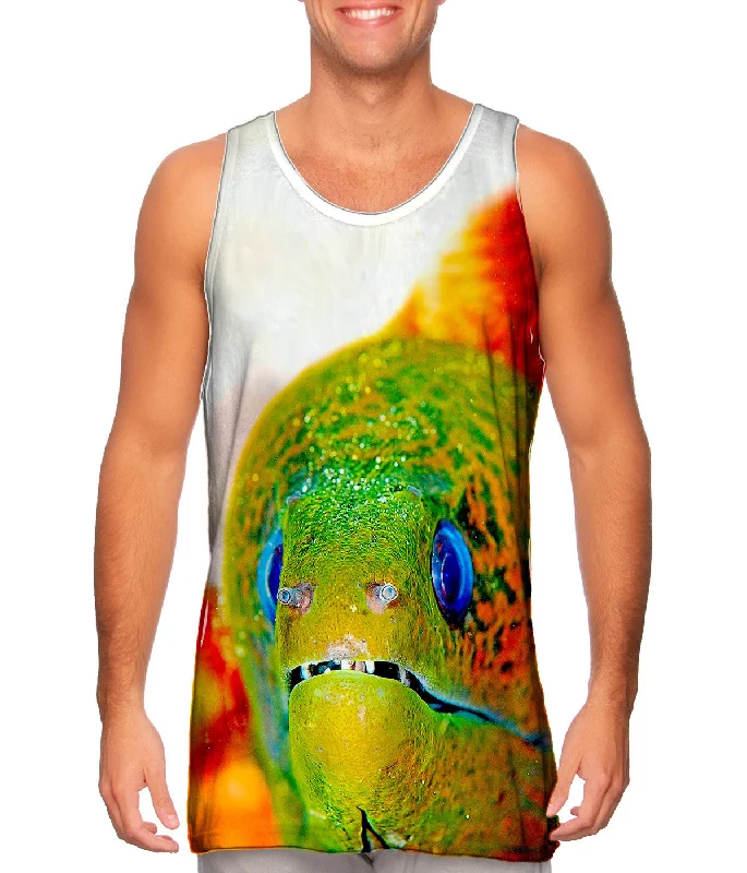 Summer Workout Tank-Moray Eel Peeks Underwater