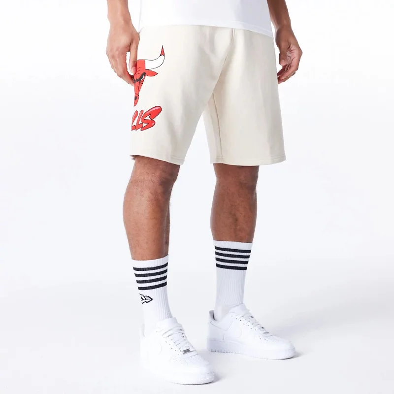 Outdoor Adventure Shorts-Chicago Bulls NBA Bubble Script Light Beige Shorts