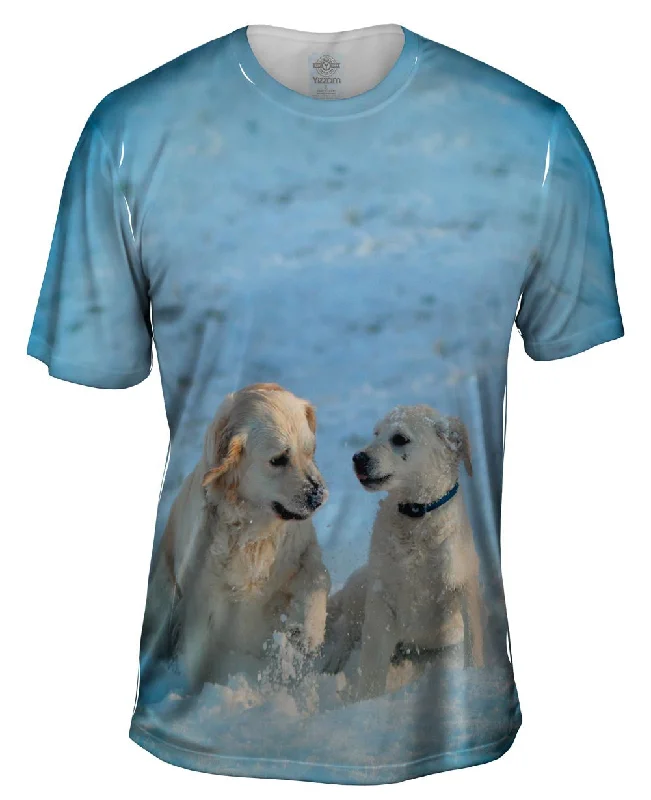 Starry Night T-Shirt-Golden Retriever Pup Fun