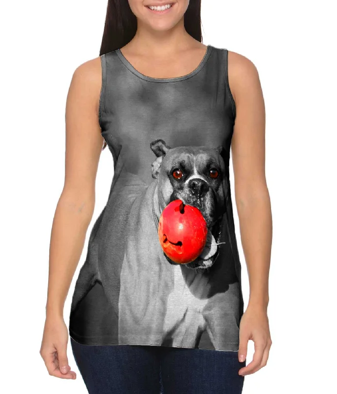 Cotton Stretch Tank-My Ball Mean Boxer