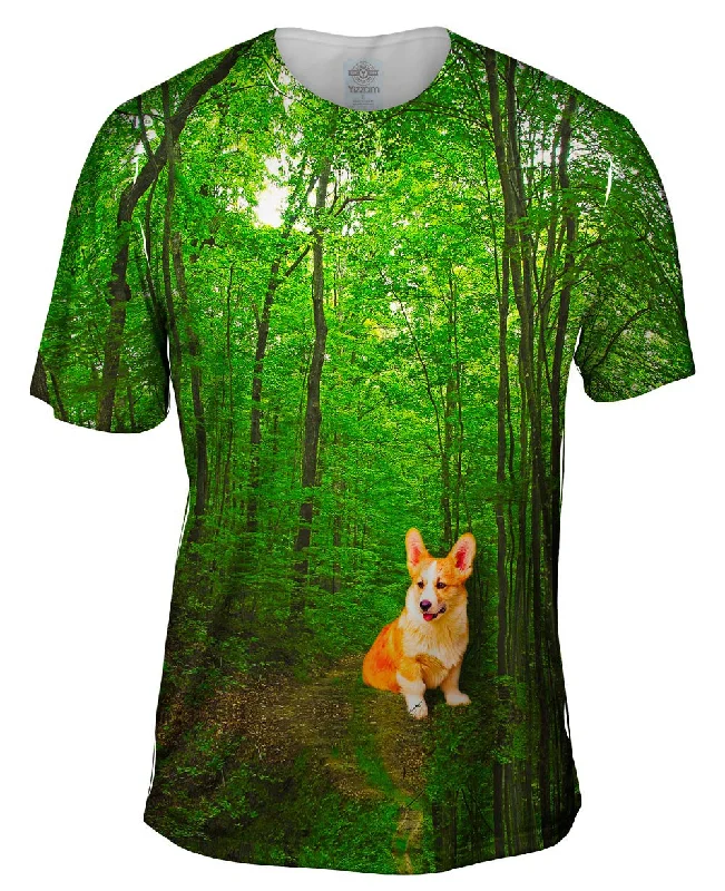 Starry Night T-Shirt-Orange White Yorkie Forest