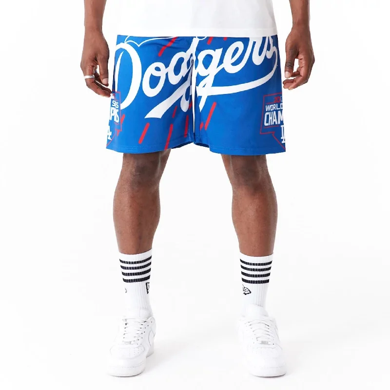 Summer Active Shorts-LA Dodgers MLB Large Logo Blue Shorts