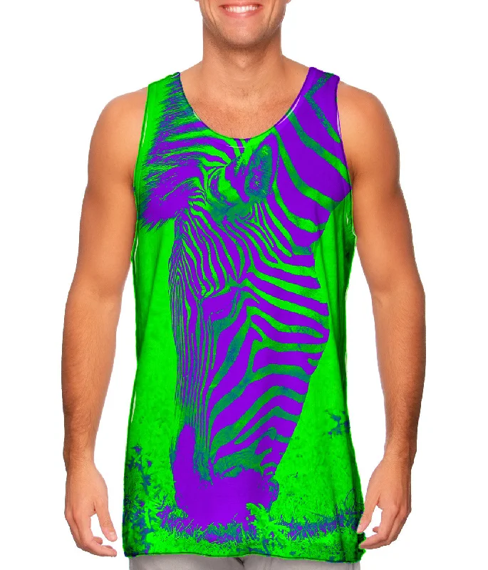 Lightweight Running Vest-Neon Purple Green Zebra