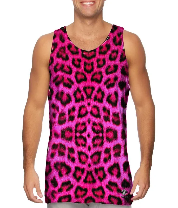 Fitness Training Vest-Neon Pink Leopard Animal Skin