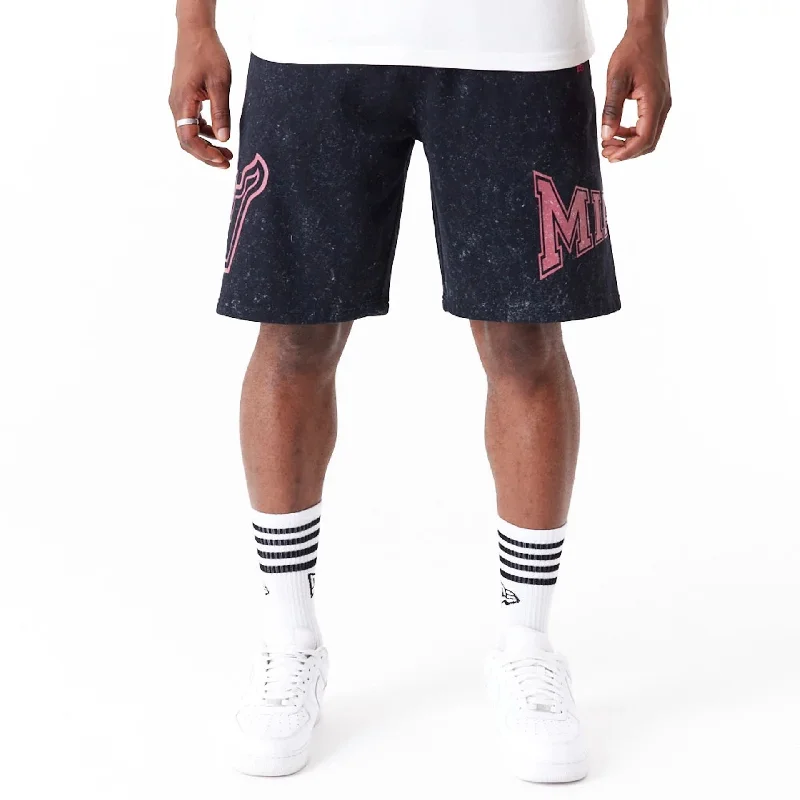 Urban Street Shorts-Miami Heat NBA Washed Black Shorts