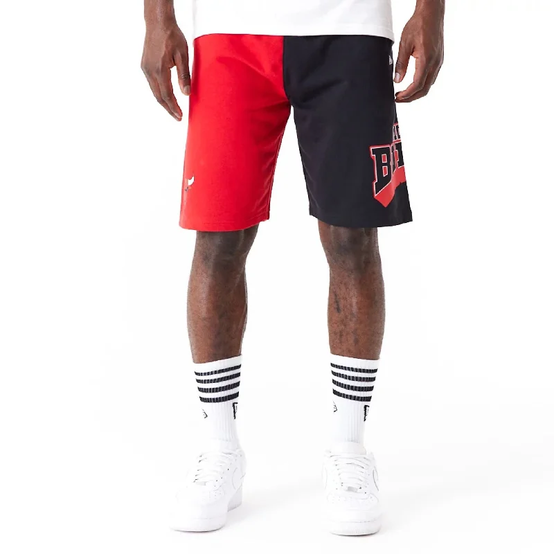 Striped Summer Shorts-Chicago Bulls NBA Graphic Red Shorts