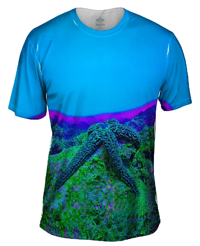 Casual Wear T-Shirt-Neon Starfish Glow Underwater