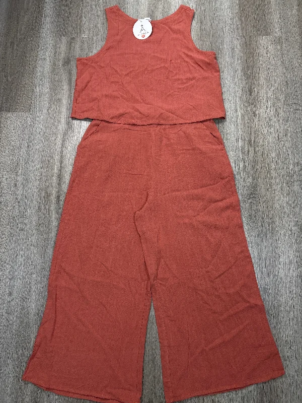 Classic Chino Pants-Pants Set 2pc By Arnabess In Orange, Size: M