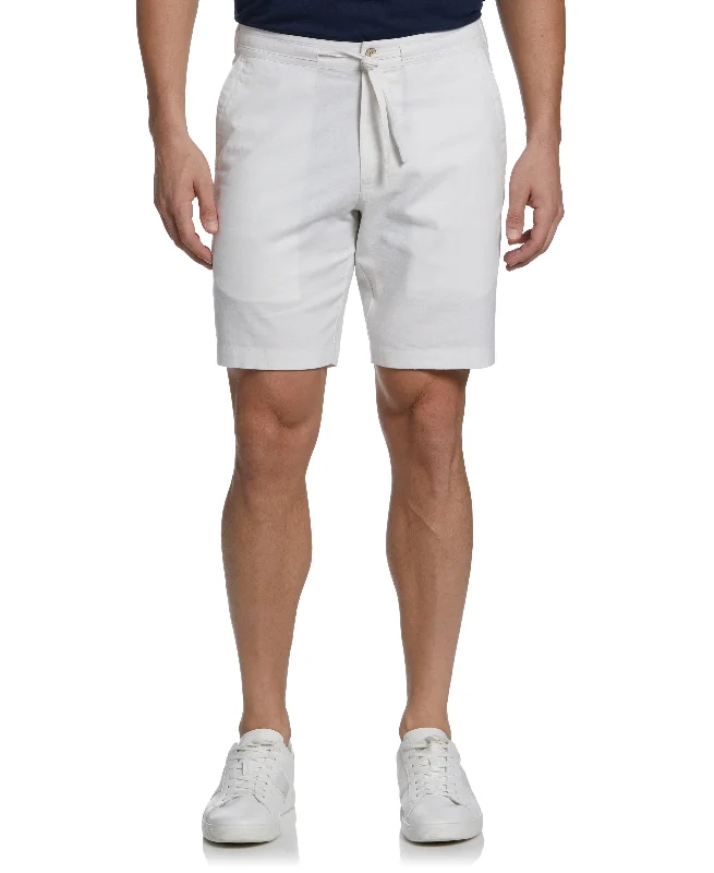 Breathable Workout Shorts-Linen Blend Cross Dye Short