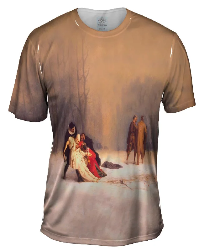 Cityscape T-Shirt-Jean-Leon Gerome - "Duel After A Masked Ball" (1859)