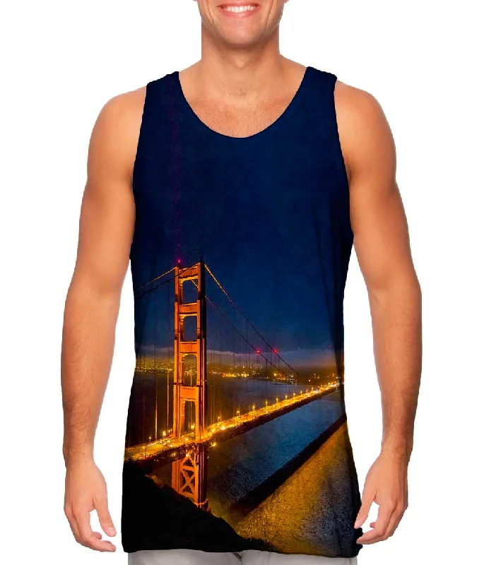 Sports Jersey Tank-Night Golden Gate Bridge San Francisco