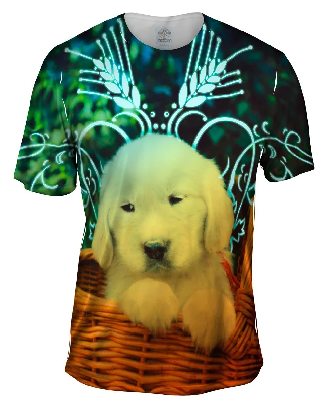 Nature Print T-Shirt-Glow Basket Puppy