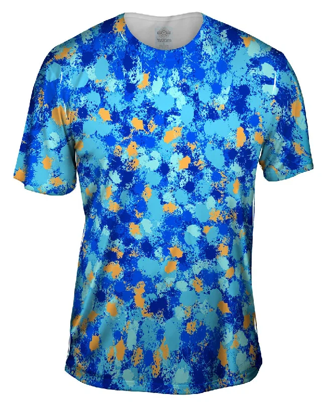 Pop Culture T-Shirt-Paint Splatter Madness Blue