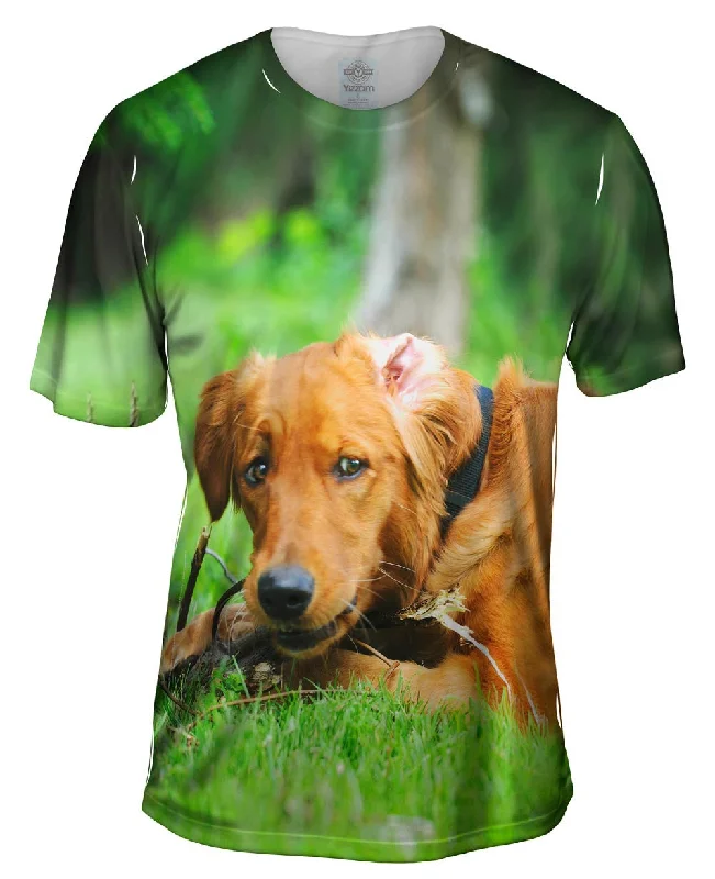 Animal Lovers T-Shirt-Golden Lab Lost Bone