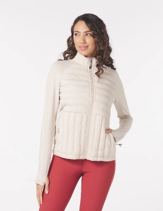 Trendy Fitted Long Sleeve-Pure Puffer: Oatmilk